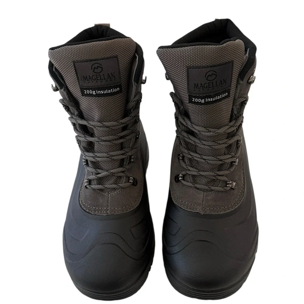 Magellan Outdoors Mens Brown Suede Black Rubber Snow Rain Boots Men 8D